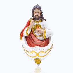 Kropielnica wisząca z żywicy Serce Jezusa 15 cm